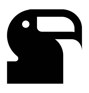 Ak balıkçıl kuş düz vektör simgesi