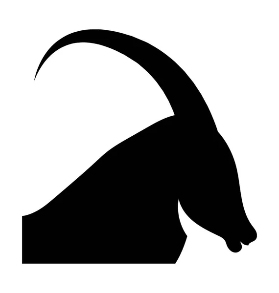 Cabra Montaña Plana Vector Icono — Vector de stock