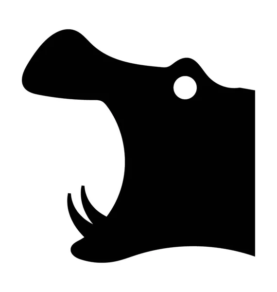 Icône Vectorielle Plate Hippopotame — Image vectorielle