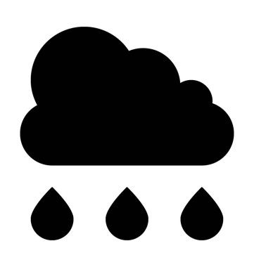 Yağmur damlaları düz vektör simgesi