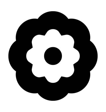 Çin çiçek düz vektör simgesi