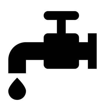 Su musluk düz vektör simgesi