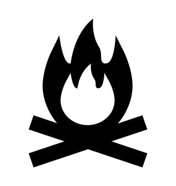 Şenlik ateşi düz vektör simgesi