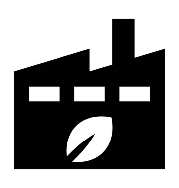 Ekolojik sanayi düz vektör simgesi 