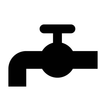 Su musluk düz vektör simgesi