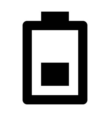 Yarım pil düz vektör simgesi