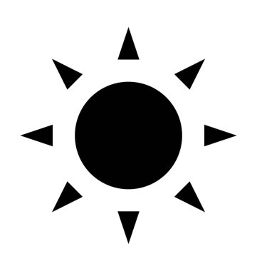 güneş düz vektör simgesi 