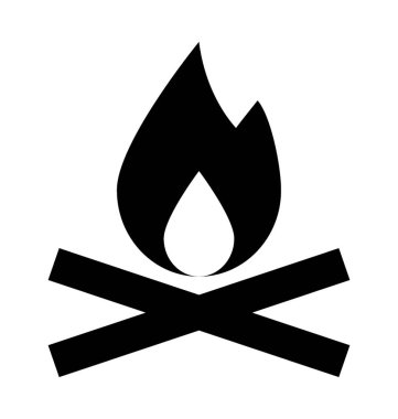 Şenlik ateşi düz vektör simgesi