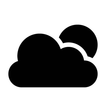 Ay bulut düz vektör simgesi olan