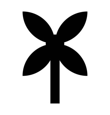 Kousa çiçek düz vektör simgesi