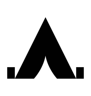 Kamp çadırı düz vektör simgesi