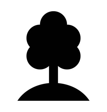 Çalı ağacı düz vektör simgesi