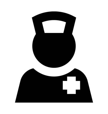hemşire düz vektör simgesi