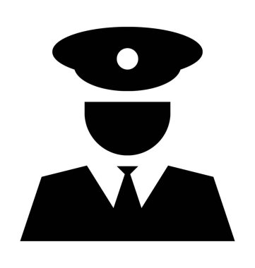 Kaptan düz vektör simgesi