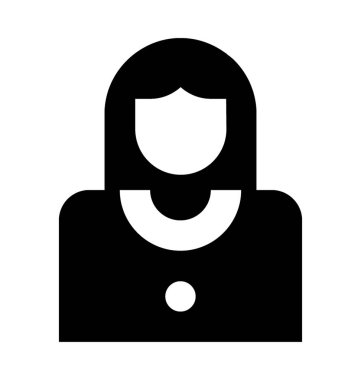 İş kadın düz vektör simgesi