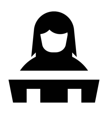 Resepsiyonist düz vektör simgesi