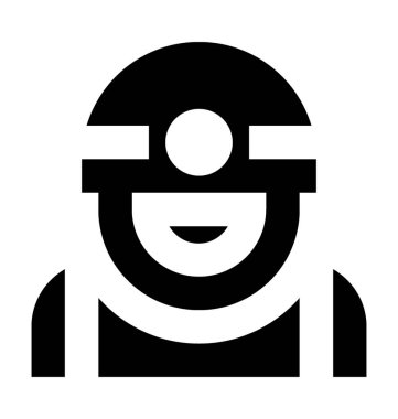 Madenci düz vektör simgesi