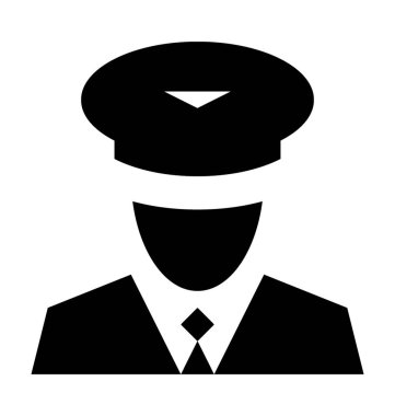 Pilot düz vektör simgesi