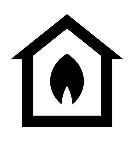 Ícone Vetor Plano Casa Eco — Vetor de Stock
