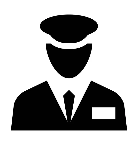 Security Guard Platte Vector Icon — Stockvector