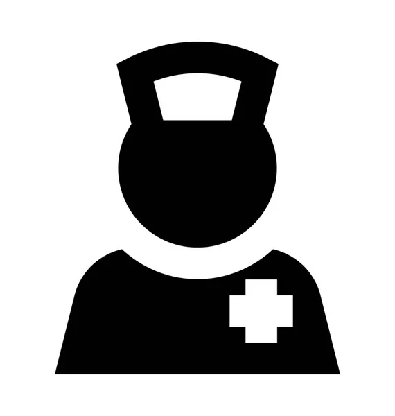 Enfermera Vector Plano Icono — Vector de stock