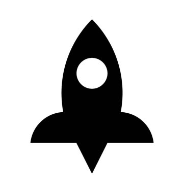 roket düz vektör simgesi