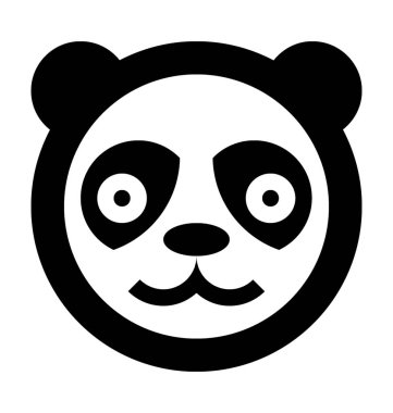 Panda düz vektör simgesi