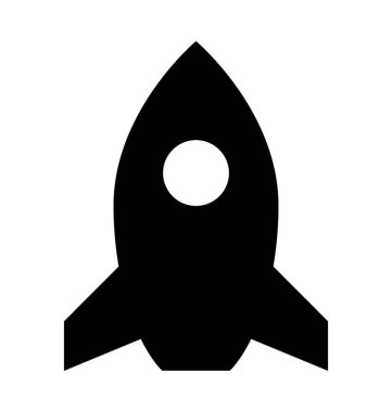 roket düz vektör simgesi