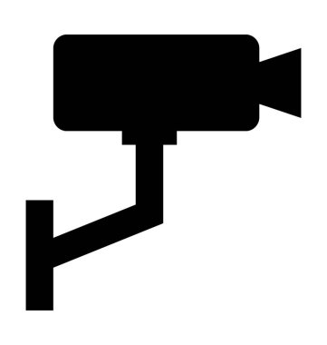 Güvenlik kamera düz vektör simgesi