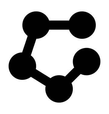 Atom düz vektör simgesi