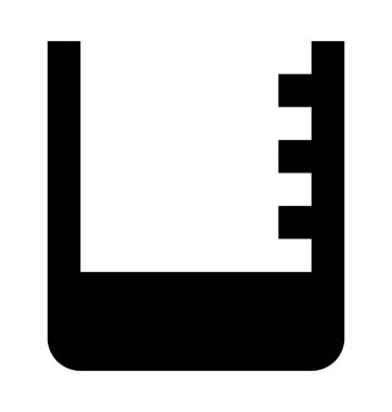 Ölçüm kabı düz vektör simgesi