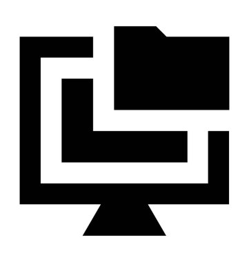 Bilgisayar klasör düz vektör simgesi