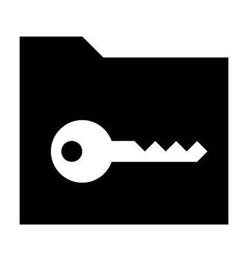 Klasör erişim düz vektör simgesi