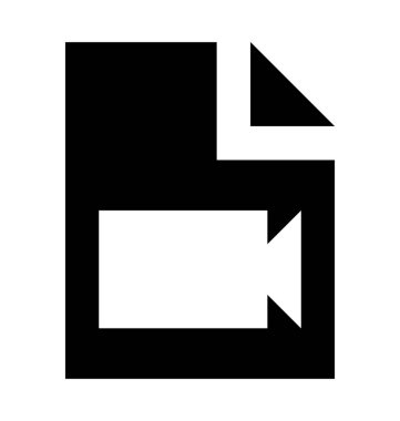 Video dosyası düz vektör simgesi