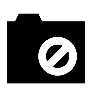 Klasör düz vektör simgesi iptal