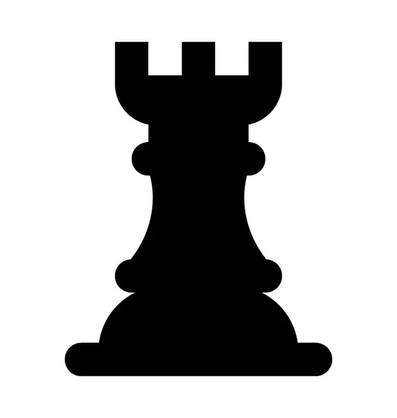 Chess Tower Flat Vector Icon — Stock Vector