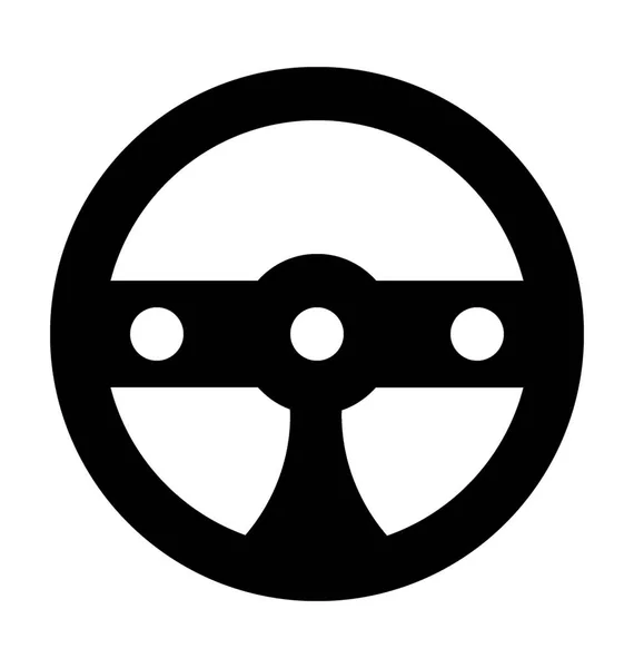 Steering Flat Vector Icon — Stock Vector
