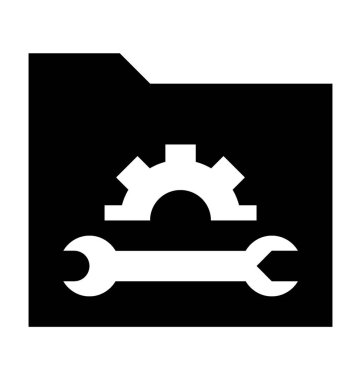 Klasör ayarı düz vektör simgesi