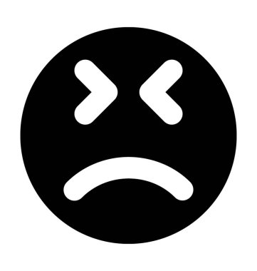 Kızgın yüz düz vektör simgesi