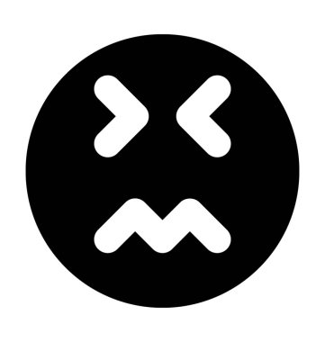 Kızgın yüz düz vektör simgesi