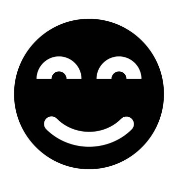Mutlu gülen düz vektör simgesi