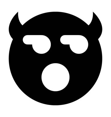 Şeytan gülen düz vektör simgesi