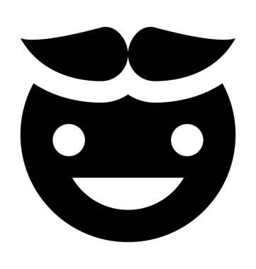 Gülen surat düz vektör simgesi