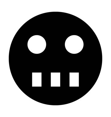 Suskun ifade düz vektör simgesi