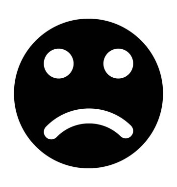 Üzgün Smiley düz vektör simgesi