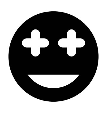 Mutlu gülen düz vektör simgesi