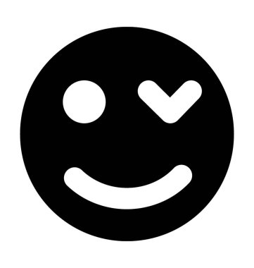 Yüz düz vektör simgesi göz kırpıyor