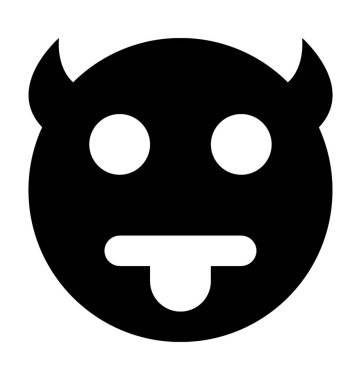 Şeytan gülen düz vektör simgesi