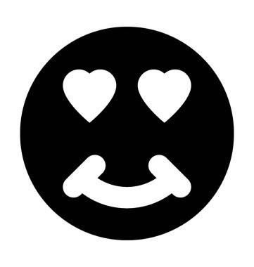 Aşk gülen düz vektör simgesi