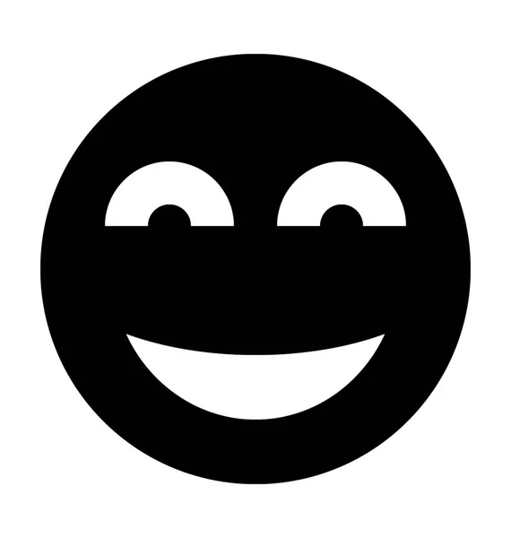 Smile Emoticon Flat Vector Icon — Stock Vector